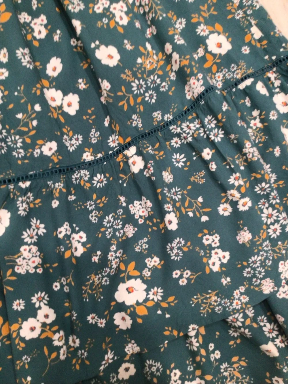 Patrons of Peace Floral High Low Maxi Skirt Smocked Waist Boho Size M Festival - Picture 8 of 10
